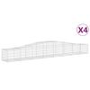 vidaXL Gabionen mit Hochbogen 4 Stk. 400x50x40/60cm Verzinktes Eisen