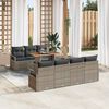 vidaXL Garten-Sofa-Set mit Kissen mit Kissen 8 pcs Grau und Braun