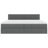 vidaXL Bett mit Stauraum und LED mit LED Dunkelgrau 200 x 200 cm Stoff