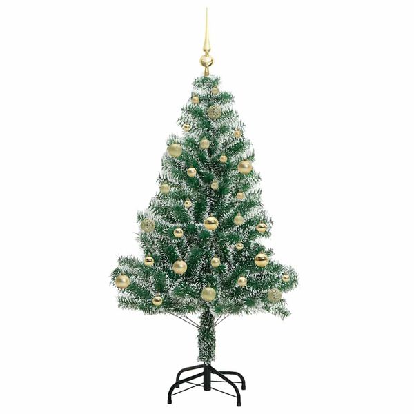 vidaXL K&uuml;nstlicher Weihnachtsbaum beschneit mit LED Licht 150 cm