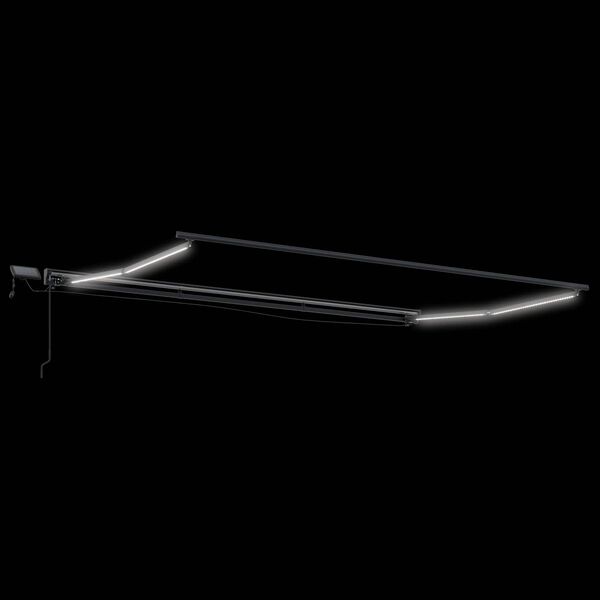 vidaXL Manueller Markisenrahmen mit LEDs Anthrazit 4,5 &times; 3 m Aluminium