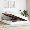 vidaXL Bett mit Stauraum und LED Reinwei&szlig; 160 x 200 cm Kunstleder