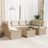 vidaXL Gartensofa-set mit Kissen 8 pcs Beige und Creme Poly-Rattan
