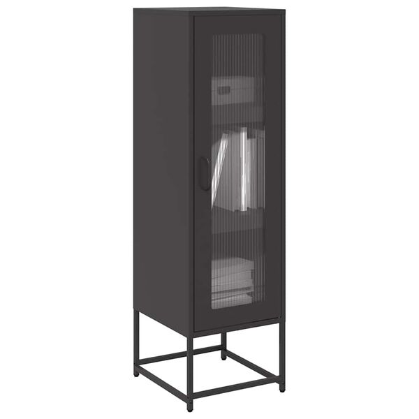 vidaXL Highboard Schwarz 36x39x123 cm Kaltgewalzter Stahl