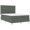 vidaXL Boxspringbett mit Matratze Dunkelgrau 140 x 190 cm Stoff