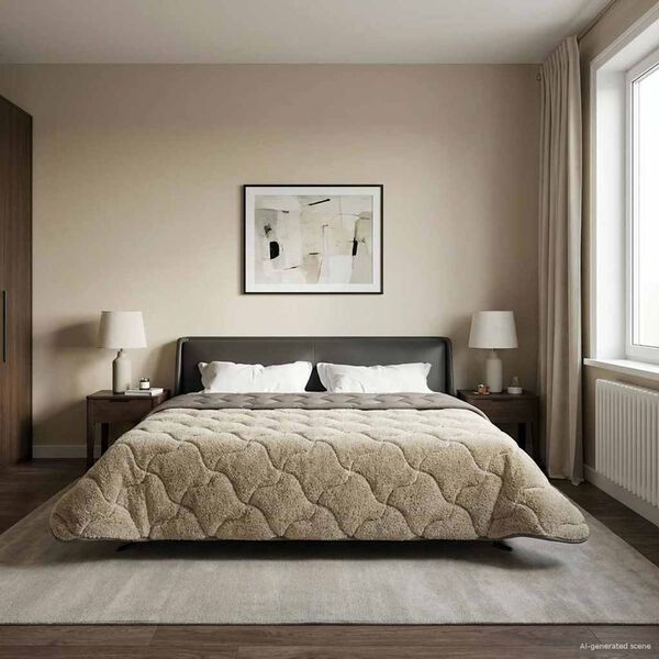 vidaXL Ganzjahresbettdecke Gepolstert Hellgrau 200 x 240 cm