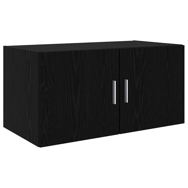 vidaXL Wandschrank Wandmontiert Schwarz Eichen-Optik 80 x 42,5 x 40 cm