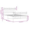 vidaXL Bettgestell mit Kopf- und Fußteil Metall Weiß 107x203 cm