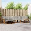 vidaXL Outdoor-Sofagarnitur mit Kissen 6 pcs Nat&uuml;rlich und Hellgrau