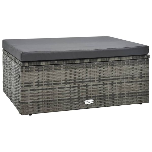 vidaXL 5-tlg. Garten-Lounge-Set mit Auflagen Poly Rattan Grau
