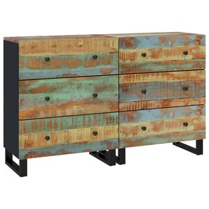 vidaXL Sideboards 2 Stk. 60x33x75 cm Altholz Massiv