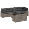 vidaXL Sofa Set mit Kissen 9 pcs Grau Poly-Rattan