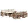 vidaXL Gartensofa-set 8 stk. Beige und Cremewei&szlig; Poly-Rattan