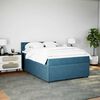 vidaXL Boxspringbett mit Matratze Blau 140x200 cm Samt