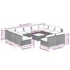 vidaXL 12-tlg. Garten-Lounge-Set mit Kissen Grau Poly Rattan