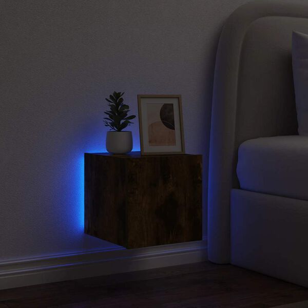 vidaXL TV-Wandschrank mit LED-Leuchten R&auml;uchereiche 30,5x35x30 cm