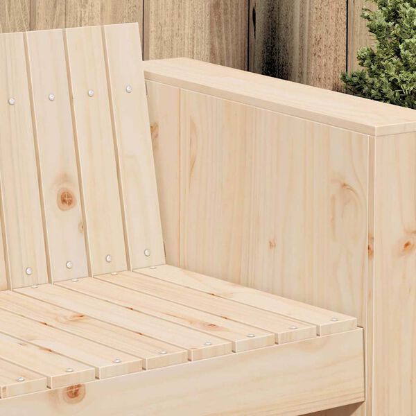 vidaXL Garten-Sofa Natur 134 x 60 x 62 cm Massives Kiefernholz