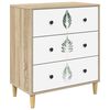 vidaXL Kommode HANAU Gr&uuml;nes Bl&auml;ttermuster 66 x 36,5 x 75 cm Sonoma