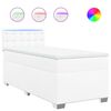 vidaXL Boxspringbett mit Matratze Weiß 90x190 cm Kunstleder