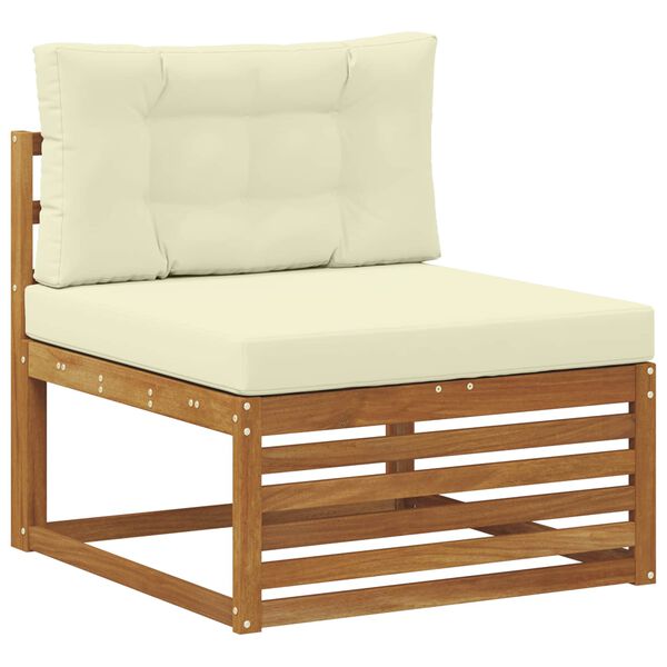 vidaXL Sofagarnituren 11 pcs Natur und Creme Massivholz Akazie