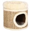 vidaXL Katzenhaus mit Luxuri&ouml;sem Katzenbett 33 cm Seegras