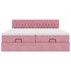 vidaXL Ottoman-Bett mit Matratzen & LEDs Rosa 200x200 cm Samt