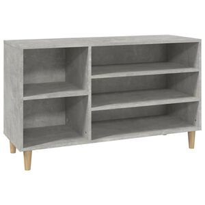vidaXL Schuhregal Betongrau 102x36x60 cm Holzwerkstoff