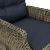 vidaXL 3-tlg. Garten-Lounge-Set mit Auflagen Poly Rattan Braun