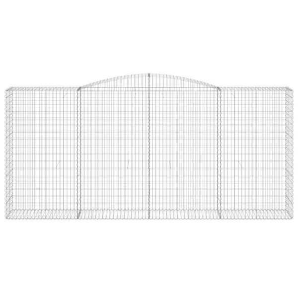 vidaXL Gabionen mit Hochbogen 7 Stk. 400x50x180/200cm Verzinktes Eisen