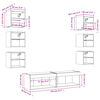 vidaXL 8-tlg. Wohnwand mit LED-Beleuchtung Wei&szlig; Holzwerkstoff