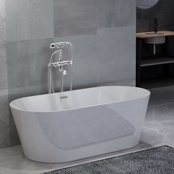vidaXL Freistehende Badewanne und Wasserhahn 220 L 99,5 cm Silbern