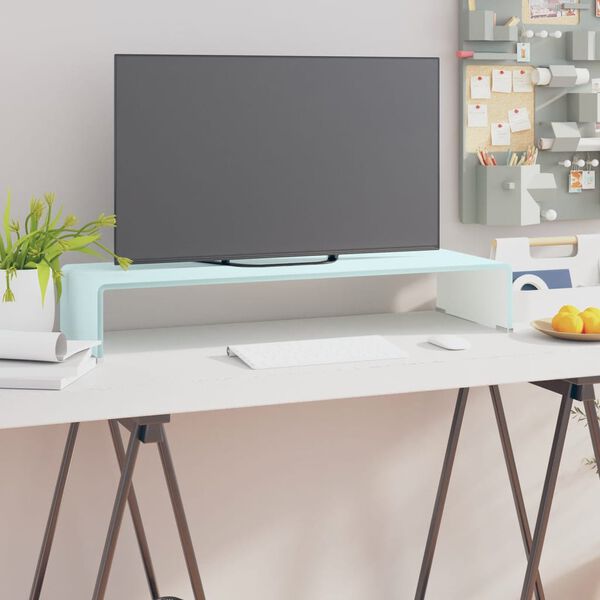 vidaXL TV-Aufsatz/Monitorerhöhung Glas Grün 80x30x13 cm
