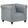 vidaXL Chesterfield-Sessel Grau Echtleder