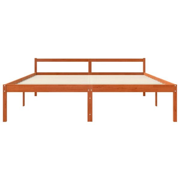 vidaXL Bettrahmen Wachsbraun 180 x 200 cm Massives Kiefernholz