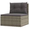 vidaXL 9-tlg. Garten-Lounge-Set mit Kissen Grau Poly Rattan