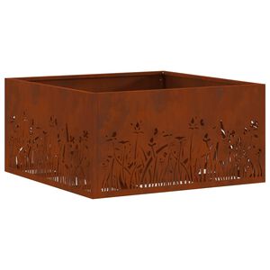 vidaXL Feuerschale Rostoptik 60 x 60 x 30 cm Wetterfeststahl