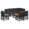 vidaXL Outdoor-Sofagarnitur 9 stk. Schwarz und Dunkelgrau Polyester