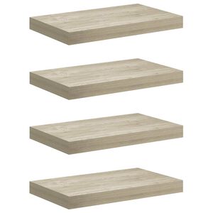 vidaXL Schwebende Wandregale 4 Stk. Eichefarben 40x23x3,8cm MDF