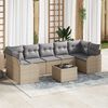 vidaXL Gartensofa-set mit Kissen mit Speicher 8 pcs Beige und Grau