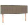 vidaXL Boxspringbett mit Matratze & LED Taupe 140x200 cm Stoff