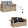 vidaXL Gartensofa-set mit Kissen 14 pcs Beige und Hellgrau Poly-Rattan