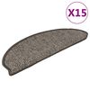vidaXL Treppenmatten Selbstklebend Sisal 15 Stk. 65x21x4 cm Grau-Beige