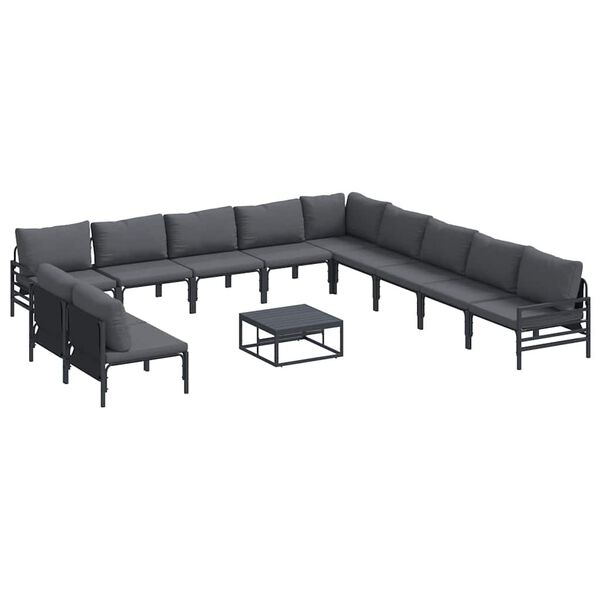 vidaXL Garten-Sofa-Set 12 pcs Anthrazit Stahl