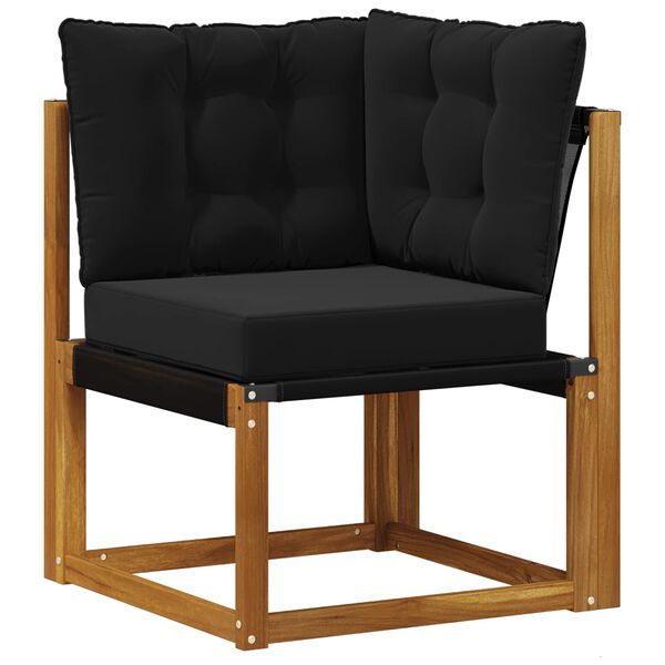 vidaXL Outdoor-Sofagarnitur mit Kissen 8 pcs Nat&uuml;rlich und Schwarz