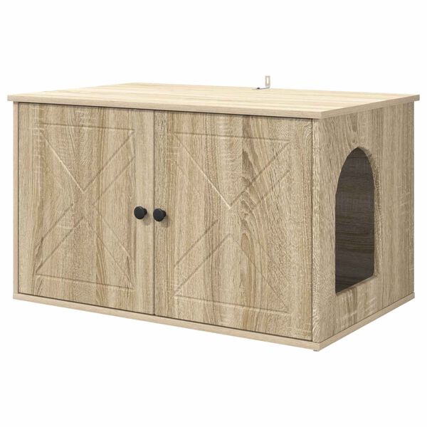vidaXL Katzenhaus Sonoma 85 x 55 x 50,5 cm Holzwerkstoff