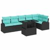 vidaXL Gartensofa-set 7 stk. Schwarz Poly Rattan
