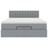 vidaXL Ottoman-Bett mit Matratze & LEDs Hellgrau 140x200 cm Stoff