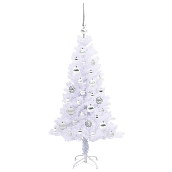 vidaXL K&uuml;nstlicher Weihnachtsbaum Wei&szlig; 120 cm PVC und Stahl
