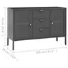 vidaXL Sideboard Anthrazit 105x35x70 cm Stahl und Hartglas