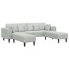 vidaXL Sofa mit Kissen 3 pcs Hellgrau Samt